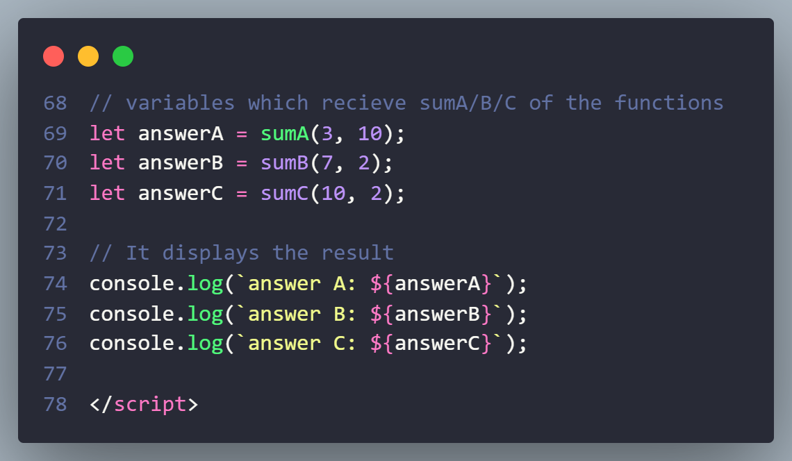 Sample JavaScript code